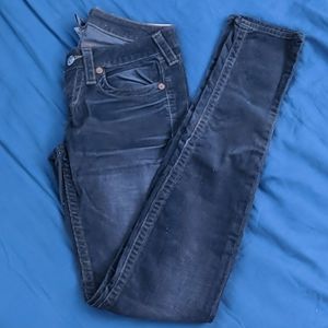 Grey Corduroy True Religion Skinny Jeans